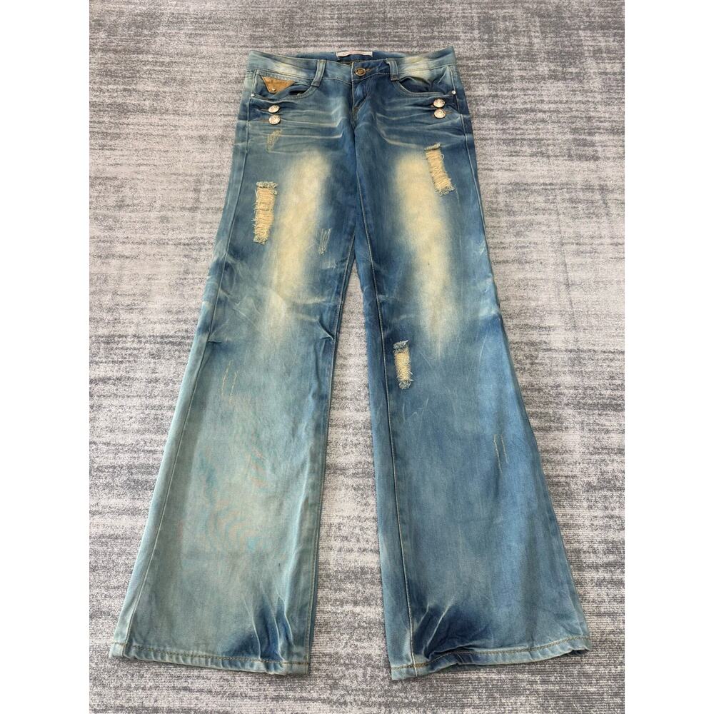 Vintage Japanese Brand Faded Wash Low-rise Bootcut Denim Jeans Blue size 30